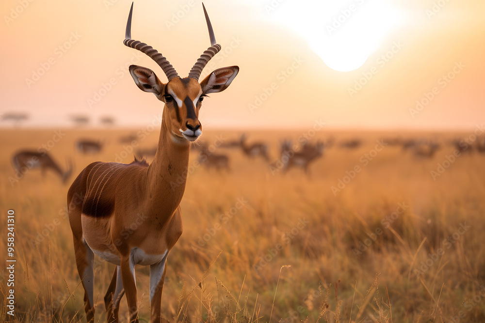 Fototapeta premium Antelope on the grassland