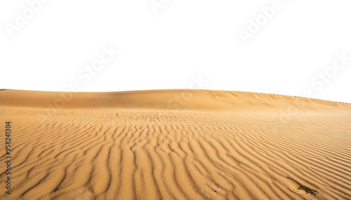 vast and hot desert hills isolated on transparent background, png dunes desert cutout