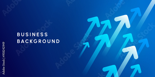 Business blue investment report chart arrow up illustration background	
