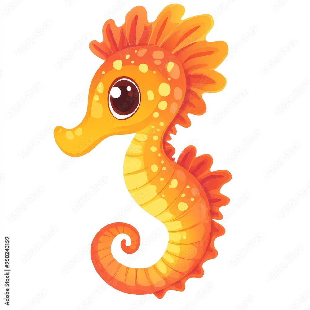Fototapeta premium vector graphic of a cute seahorse