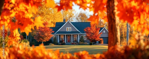 Vibrant Autumn Leaves Frami...
