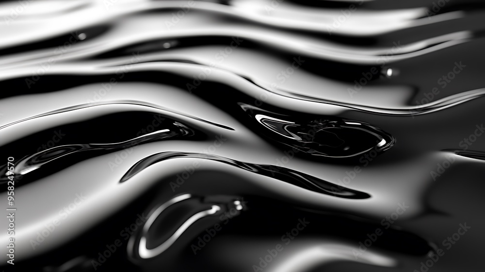 Obraz premium Abstract Black Liquid Swirls
