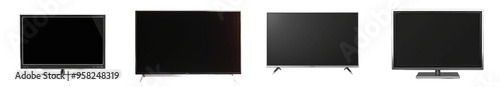 Background of transparent tv on stand with blank screen