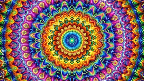 hypnotic heartbeat mandala bold colors psychedelic abstract spiritual photo