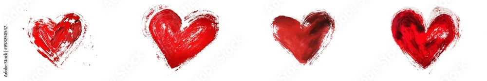 Using paints and a brush in the style of an abstract painting, I paint a big red heart over a white isolated background to represent Valentine's Day. Using paints and a brush in the style of an abstract painting, I paint a big red heart over a white isolated background to represent Valentine's Day.