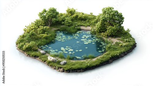 Green environment with ponds