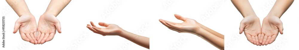 A woman's hands are beautifully framed against a white background, close-up A woman's hands are beautifully framed against a white background, close-up