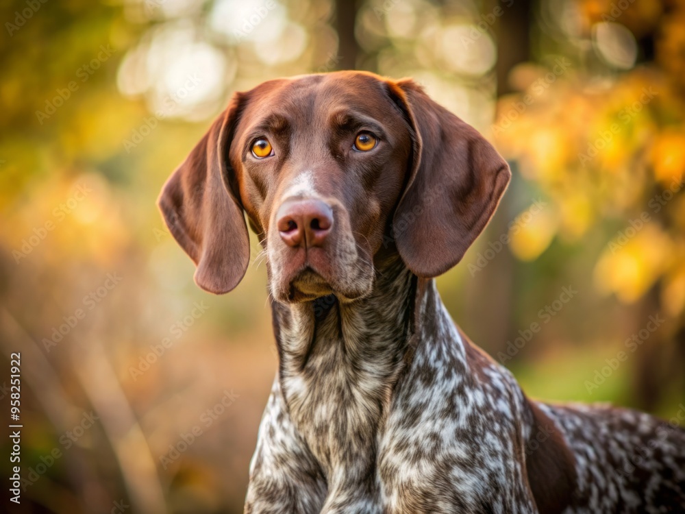 a photo image of a German Shorthaired Pointer showcasing its distinctive brown, liver, and black coat colors a photo image of a German Shorthaired Pointer showcasing its distinctive brown, liver, and black coat colors