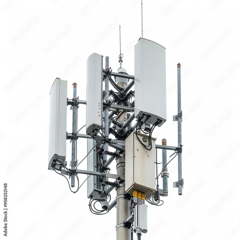 Antennas technology isolated on white background Antennas technology isolated on white background
