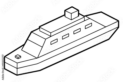 Cargo and passenger vessels icon set. Cargo and passenger ships silhouette on white. Vector illustration