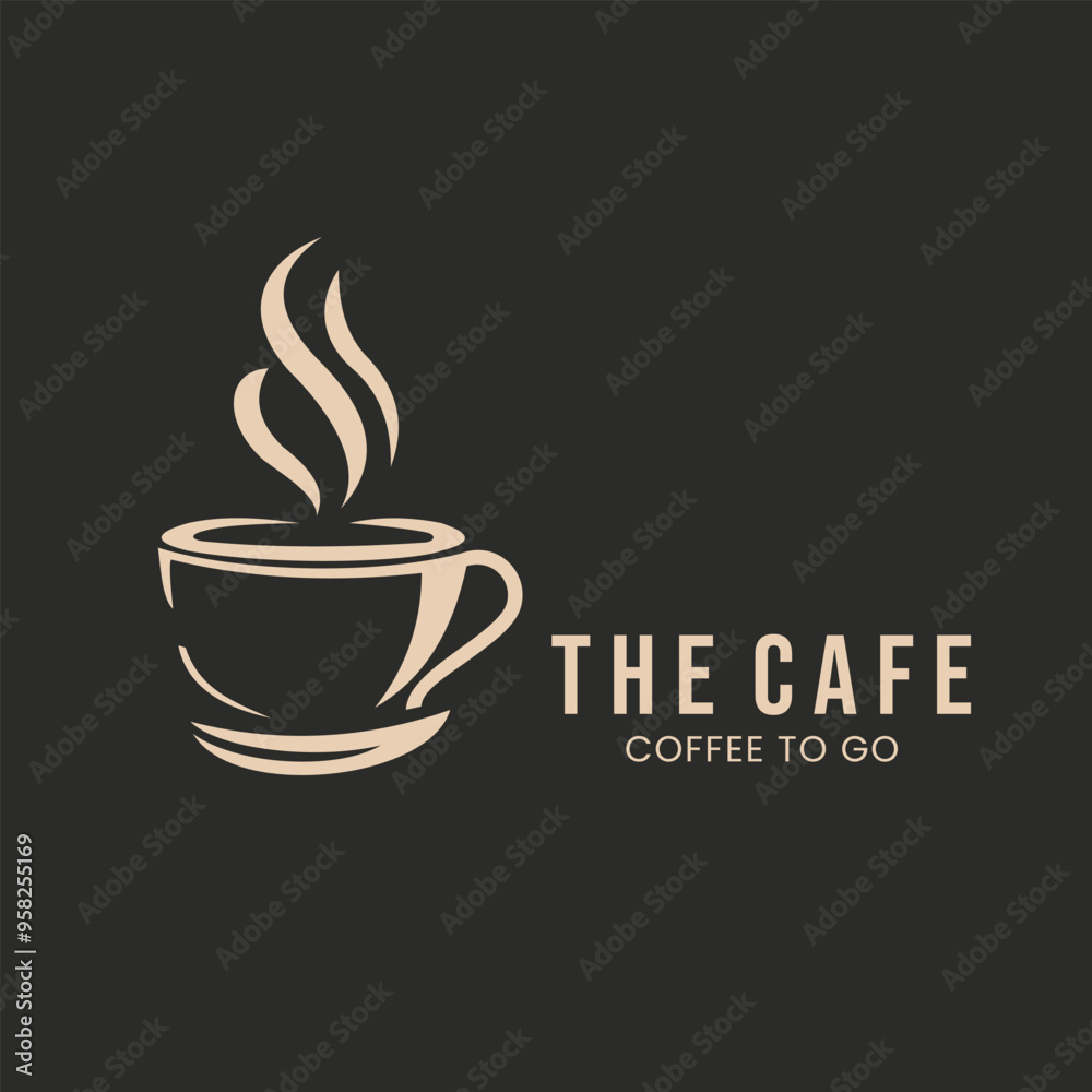 Obraz premium Coffee shop logo vector design template