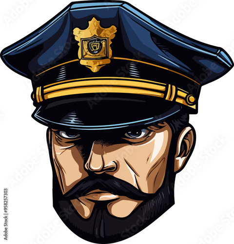 Police head clipart desing illustration
