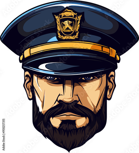 Police head clipart desing illustration