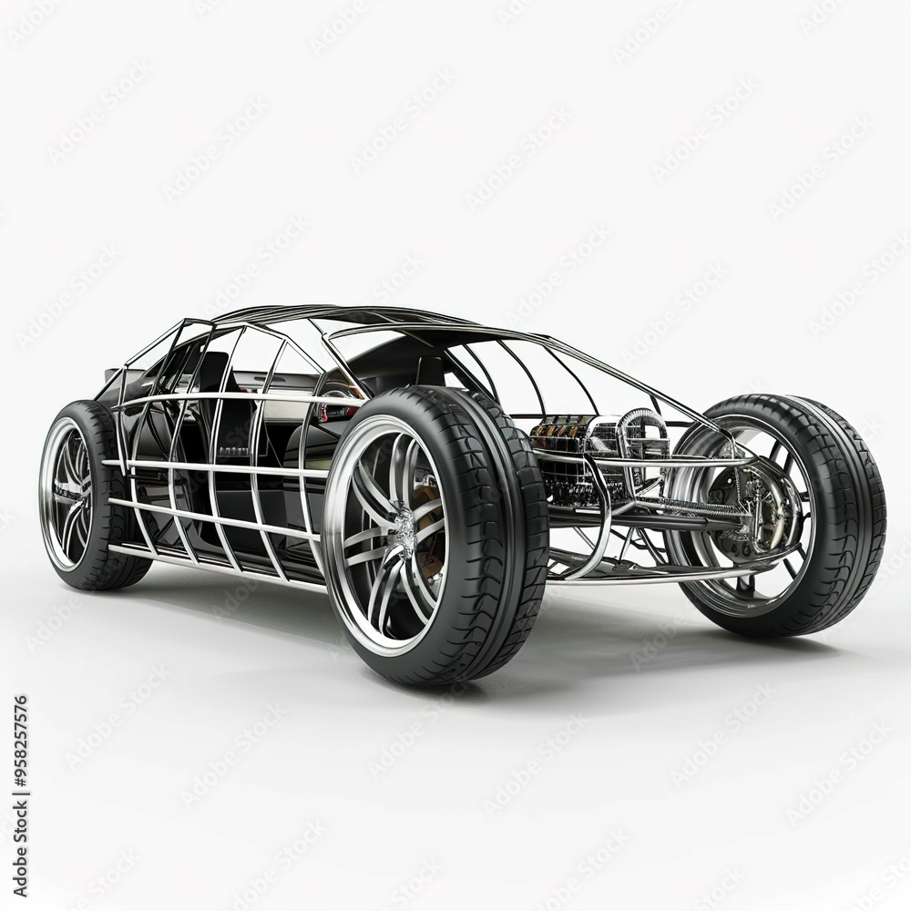 Naklejka premium Car Roll Cage Design Isolated On Transparent