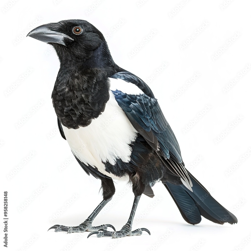Fototapeta premium raven on white background