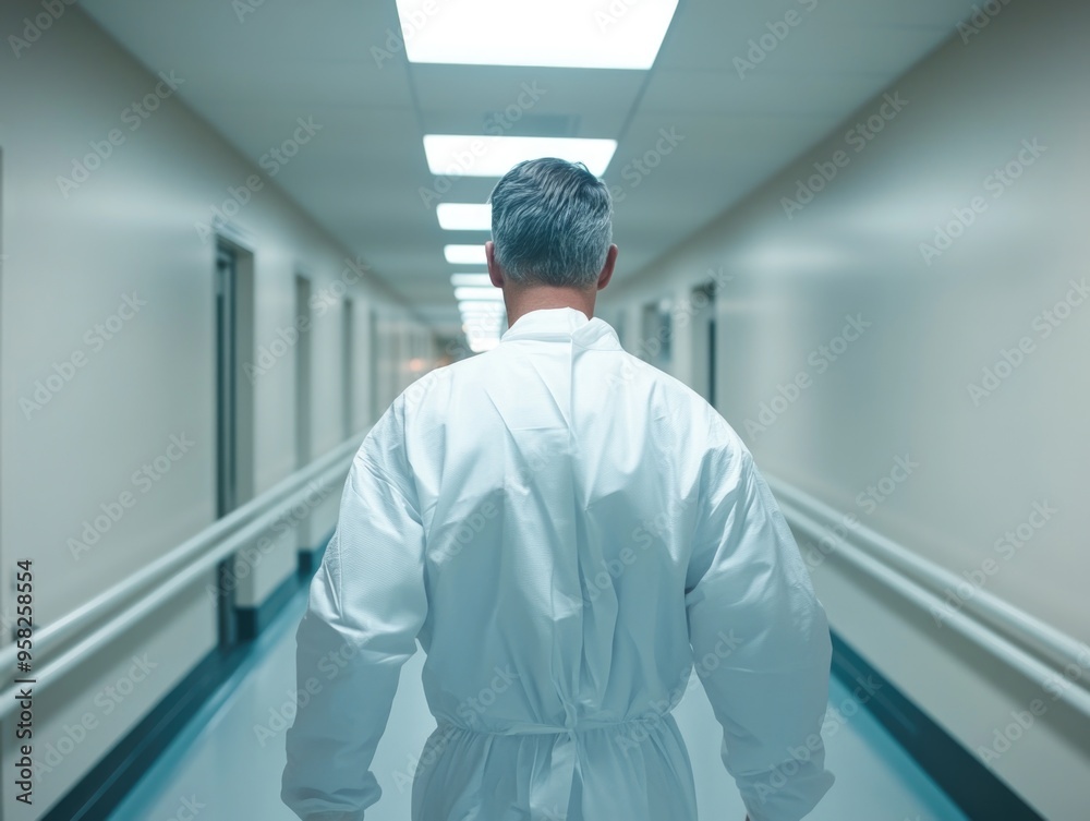 Healthcare Professional in Hospital Hallway Healthcare Professional in Hospital Hallway