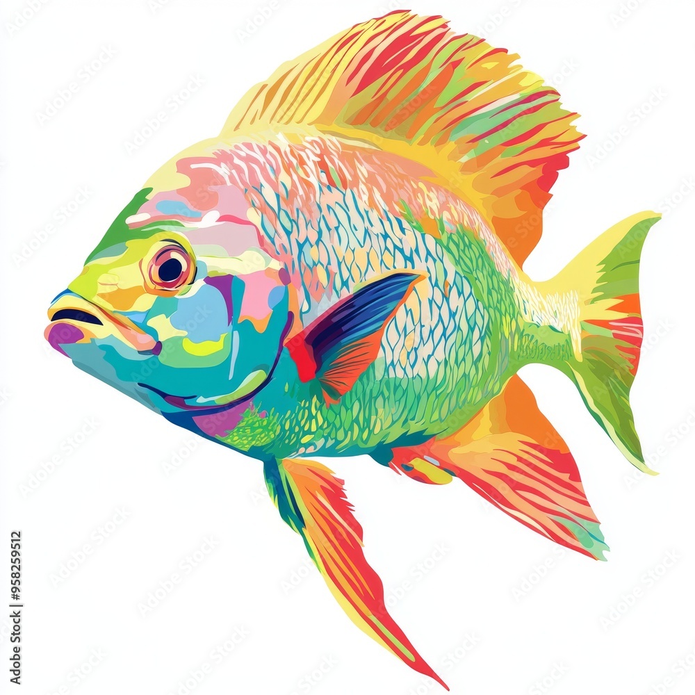 Fototapeta premium vector graphic of a parrotfish