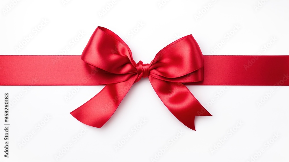 Luxurious red color ribbon isolated on white background Luxurious red color ribbon isolated on white background