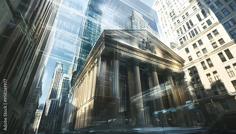 Fototapeta premium A Cityscape With a Focus on a Classic Building