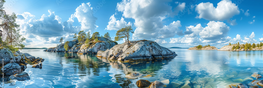 Scenic Coastal Landscape at Grinda Island, Sweden Scenic Coastal Landscape at Grinda Island, Sweden