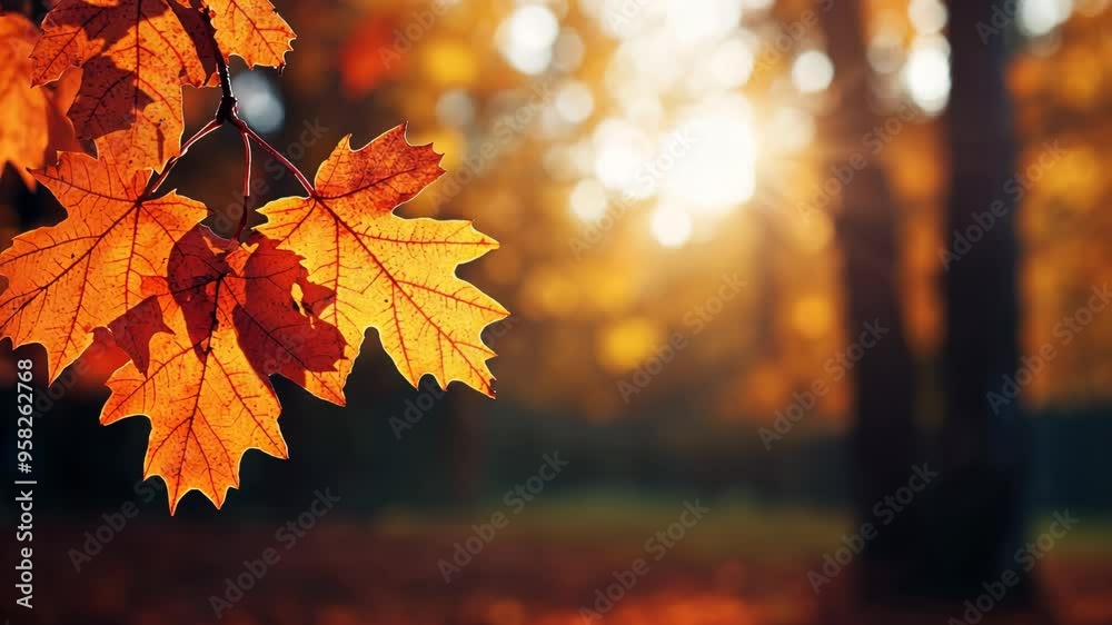 Vibrant autumn maple leaves glowing in the sun symbolize the fall season, Thanksgiving, and harvest festivals Vibrant autumn maple leaves glowing in the sun symbolize the fall season, Thanksgiving, and harvest festivals