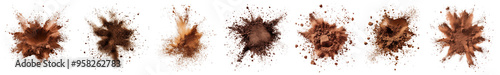 PNG exploding cocoa powder set