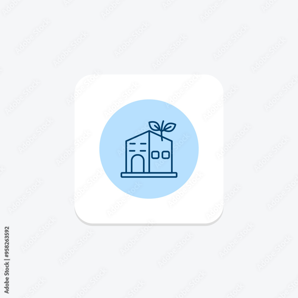 Green Building Design line icon , vector, pixel perfect, illustrator file Green Building Design line icon , vector, pixel perfect, illustrator file