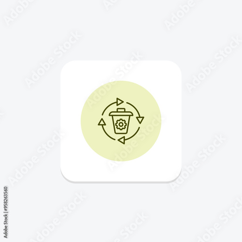 Waste Management line icon , vector, pixel perfect, illustrator file