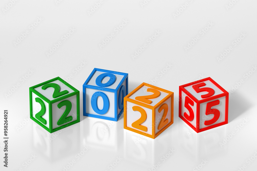 New Year 2025 Creative Design Concept - 3d Rendering New Year 2025 Creative Design Concept - 3d Rendering