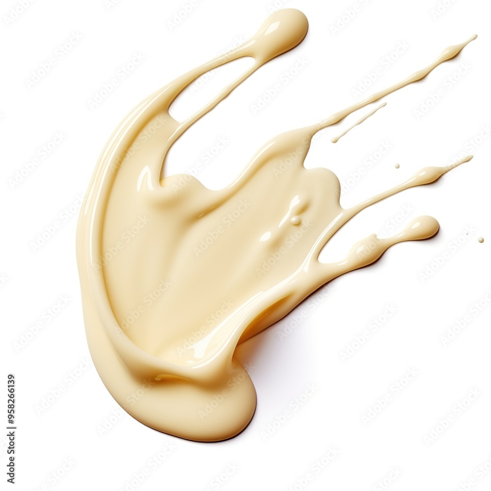 Milk cream isolated on a white background Milk cream isolated on a white background
