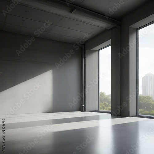 empty room with windows