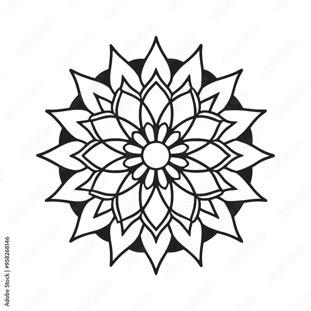 Round ornament frame or Circular pattern in the form of mandalas on a white background is composed of a large round for decoration as well as ethnic elements Arabic ornaments Round ornament frame or Circular pattern in the form of mandalas on a white background is composed of a large round for decoration as well as ethnic elements Arabic ornaments