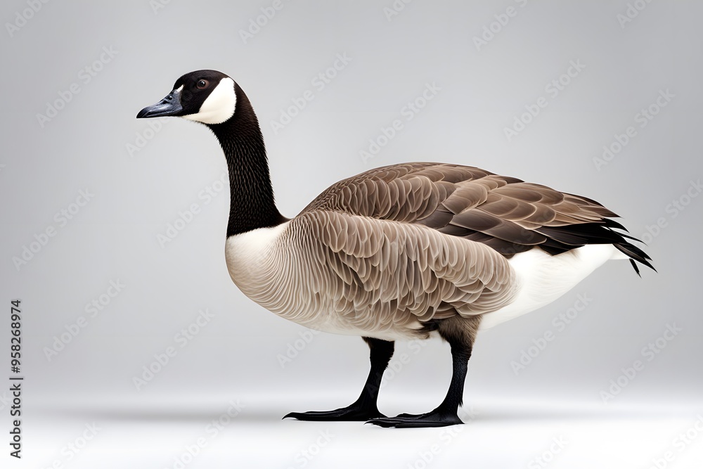 Canada goose bird on white background, Ai Generated