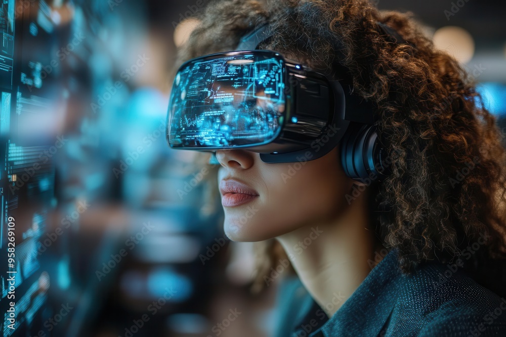 diverse group of professionals collaborating in hightech virtual reality meeting space holographic displays futuristic office concept diverse group of professionals collaborating in hightech virtual reality meeting space holographic displays futuristic office concept