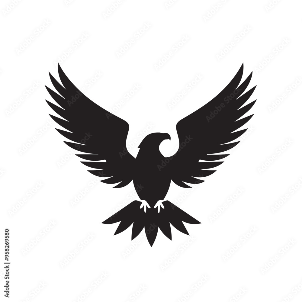 Fototapeta premium Eagle in cartoon, doodle style . Image for t-shirt, web, mobile apps and ui. Isolated 2d vector illustration in logo, icon, sketch style, Eps 10, black and white. AI Generative