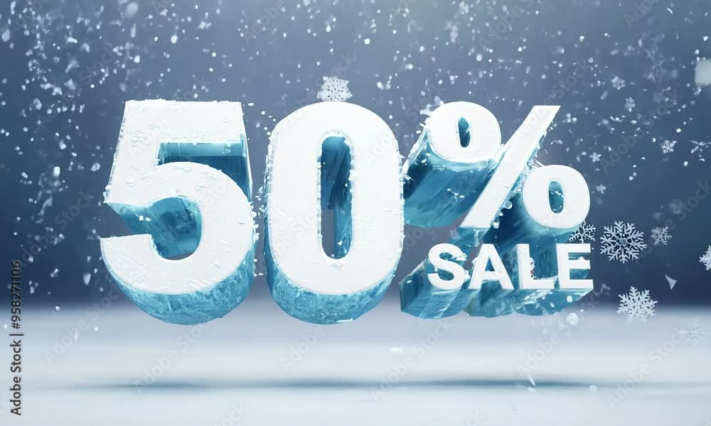 Dynamic text 50% sale in winter cold style. Dynamic text 50% sale in winter cold style.