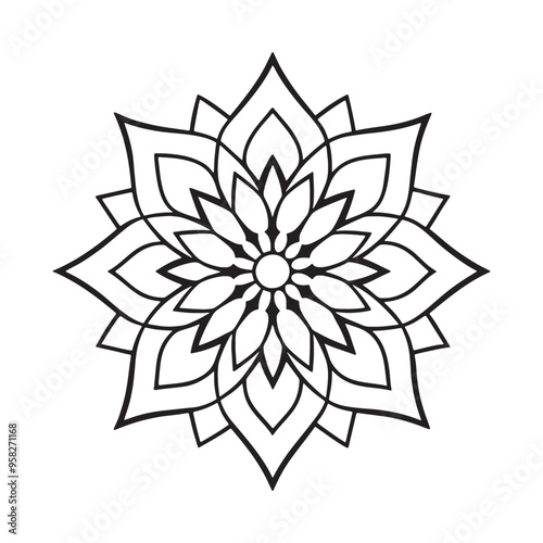 Round ornament frame or Circular pattern in the form of mandalas on a white background is composed of a large round for decoration as well as ethnic elements Arabic ornaments