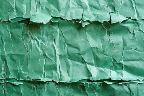 Wallpaper Mural Green Wrapping Paper with Copy Space for Background. Ripped and Torn Paper Opening Torontodigital.ca