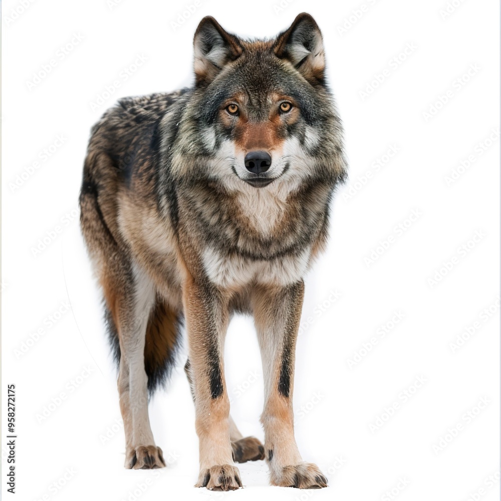 Obraz premium A wolf , isolated on transparent or white 