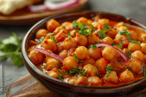 Savory Chana Masala Classic Indian Chickpea Dish with Bold Flavors