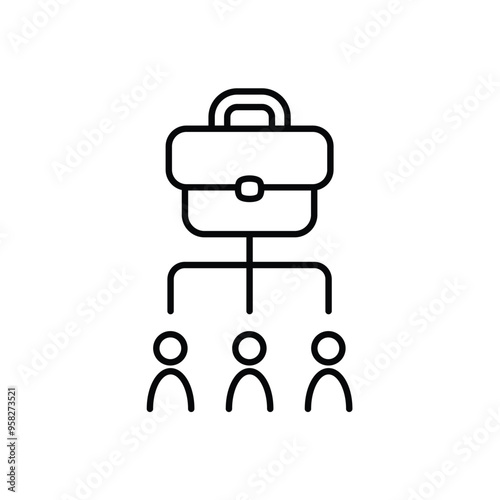 organization line icon with white background vector stock illustration