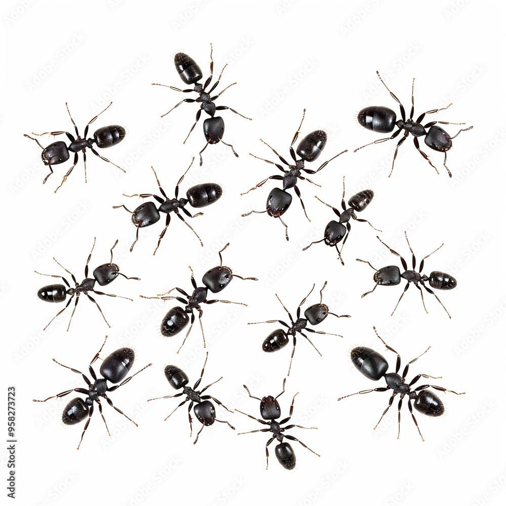 Black ants on a transparent background isolated Black ants on a transparent background isolated