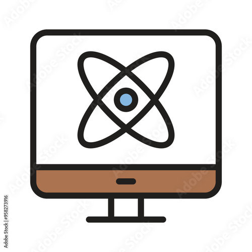 Computer science vector design in modern style