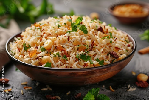 Sweet Kashmiri pulao featuring rice sugar saffron and mixed dry fruits