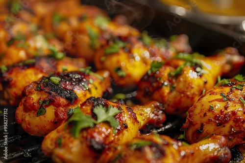 Tandoori Chicken Flavorful Indian Spiced Chicken Roasted in Tandoor photo