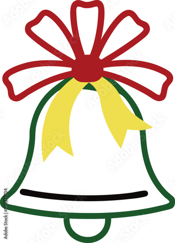 Minimalistic Christmas bell with a ribbon offers a refined and understated addition to your festive setting
