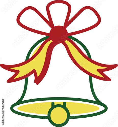 Minimalist Christmas bell design with a delicate ribbon perfect for a subtle holiday touch
