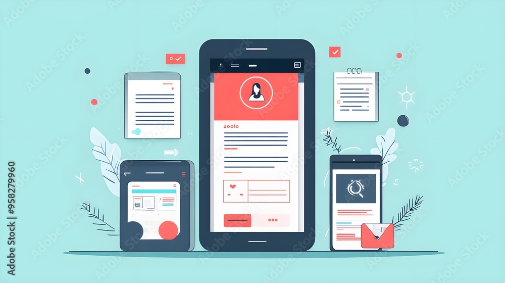 A flat design of a fitness app with intuitive workout selection and tracking features A flat design of a fitness app with intuitive workout selection and tracking features