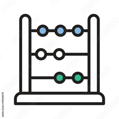 A modern abacus icon,mathematical tool