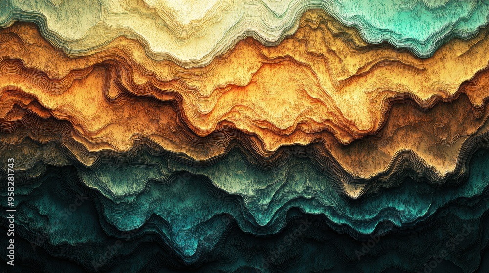 Abstract layers texture in warm cool hues Abstract layers texture in warm cool hues